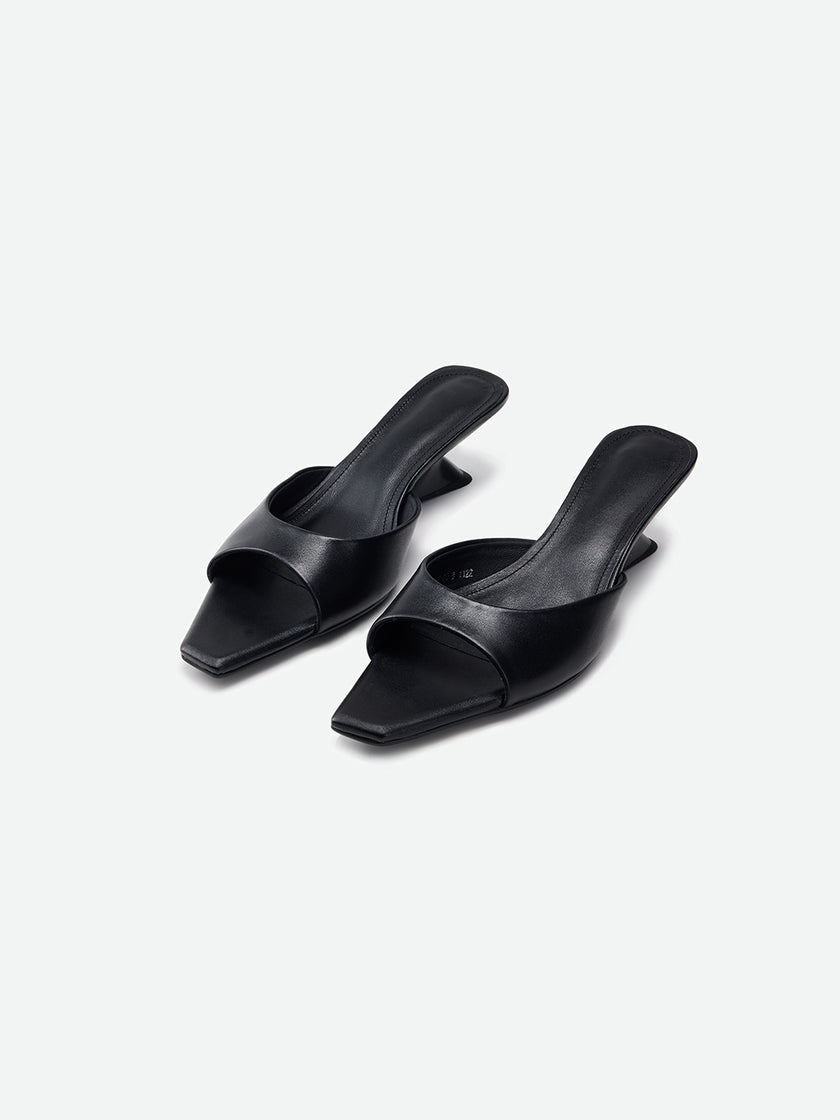 Square Leather Mule