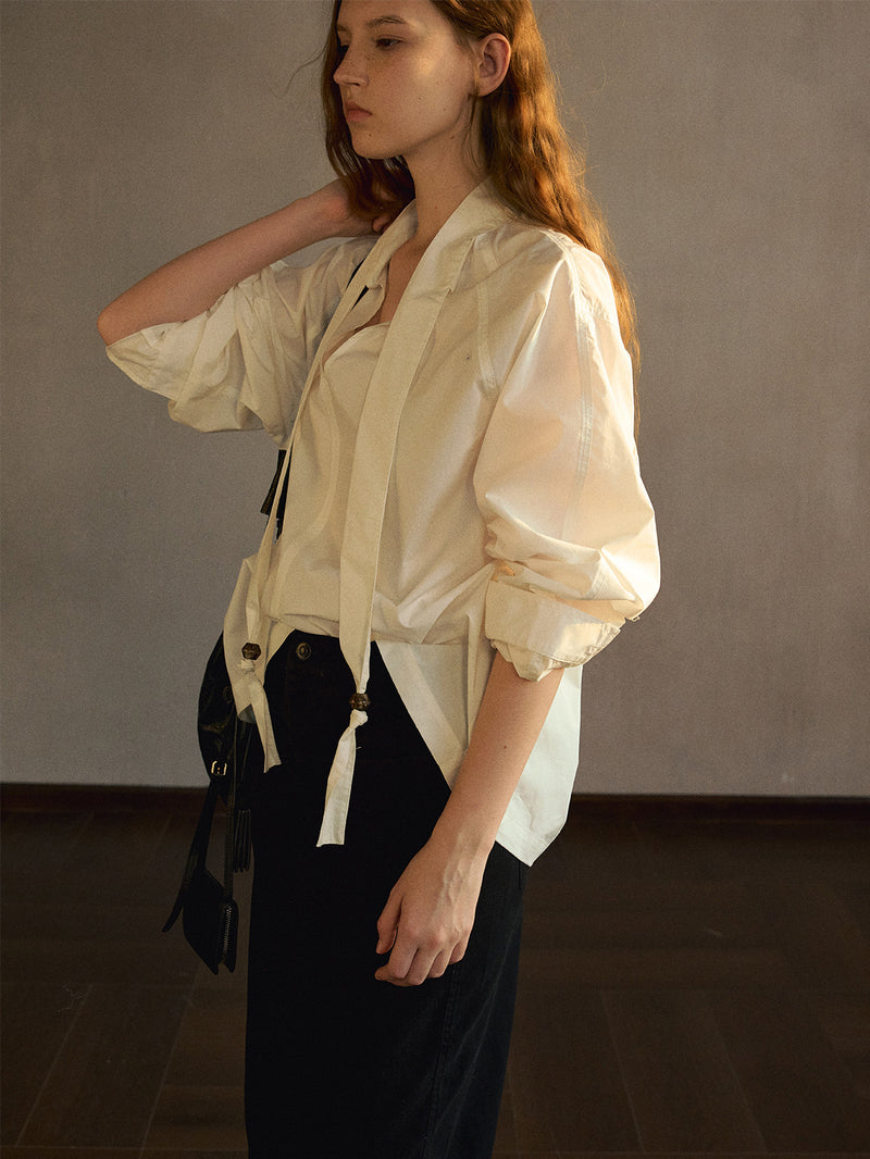 Maela Beaded Scarf Shirt