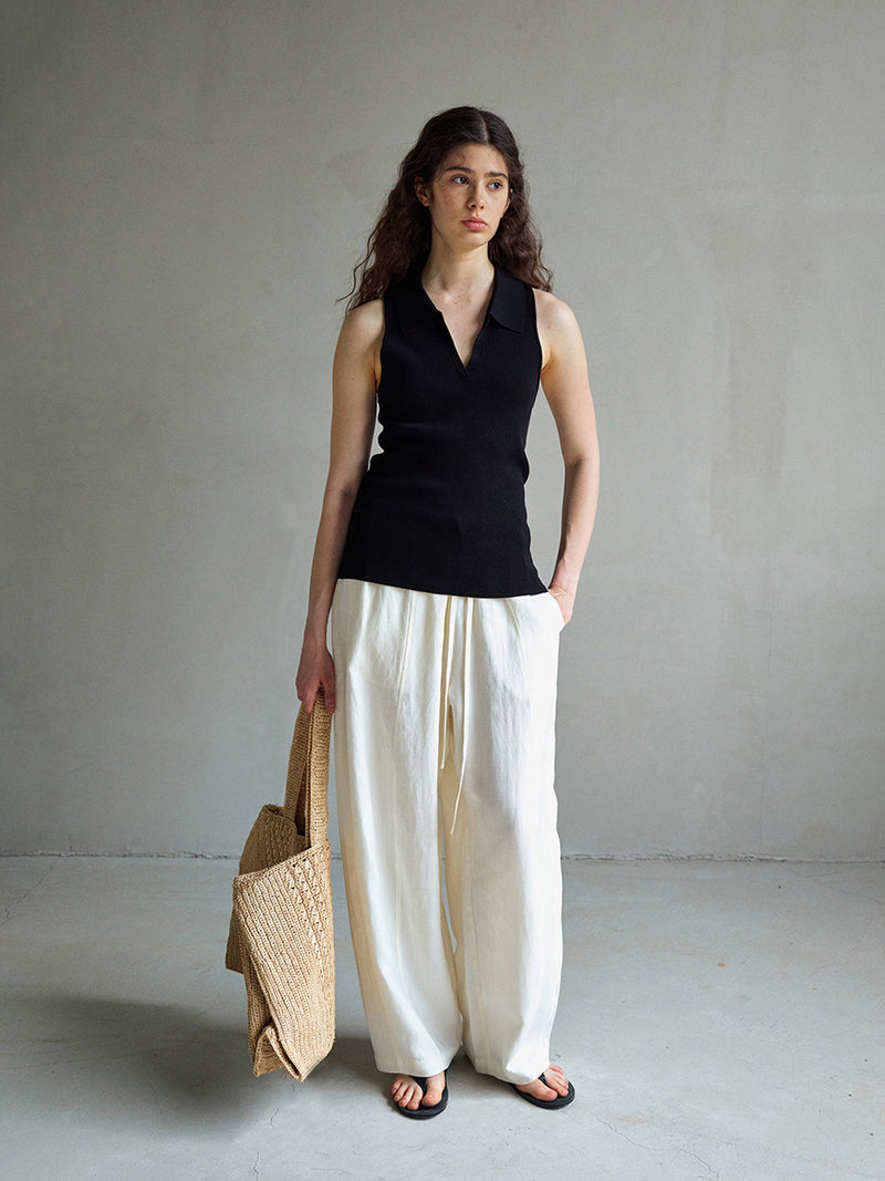 Umber Ribbed Polo Tank