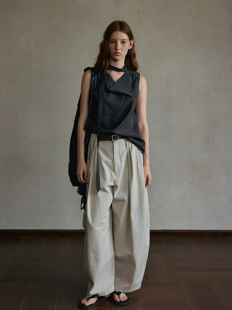 Zephyr Asymmetric Tie-Neck Top