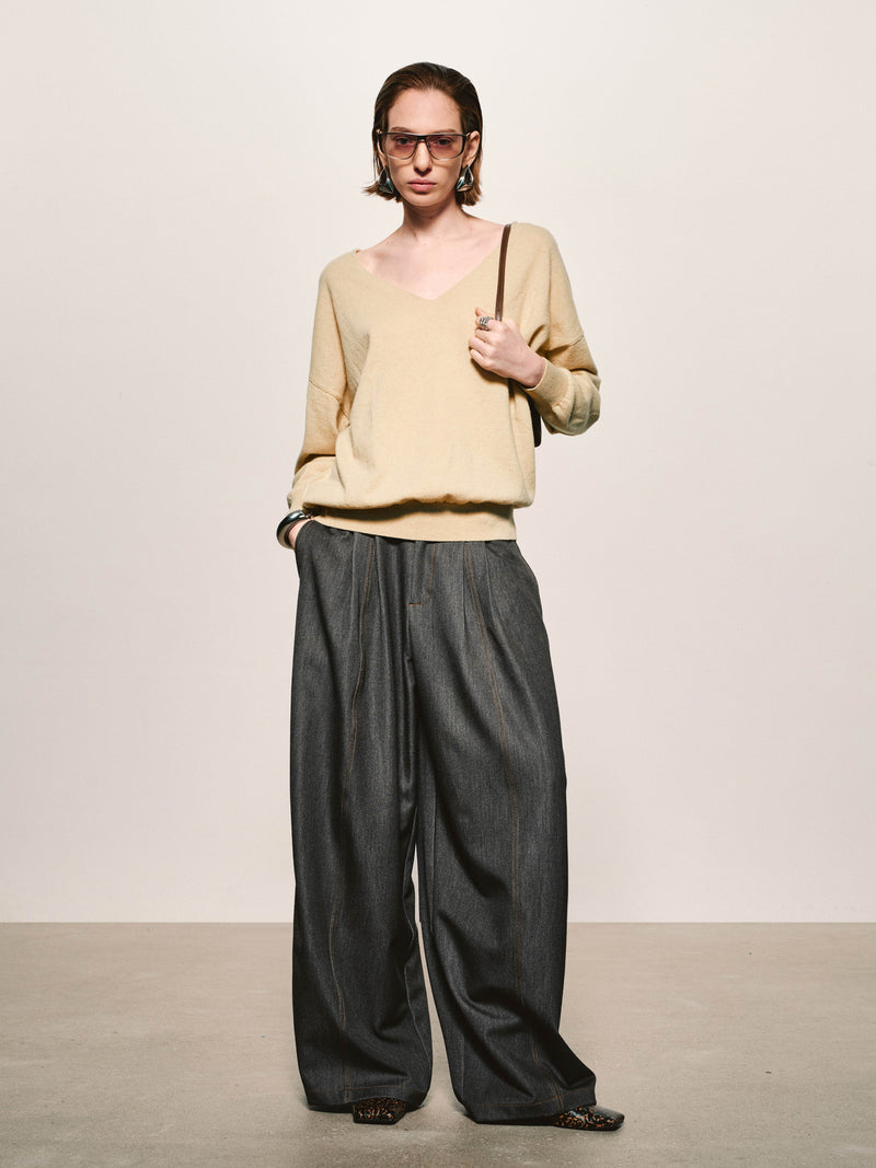 Dune Linen-Wool V-Neck