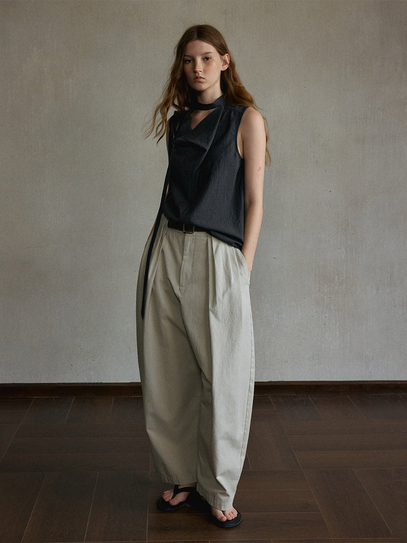 Zephyr Asymmetric Tie-Neck Top