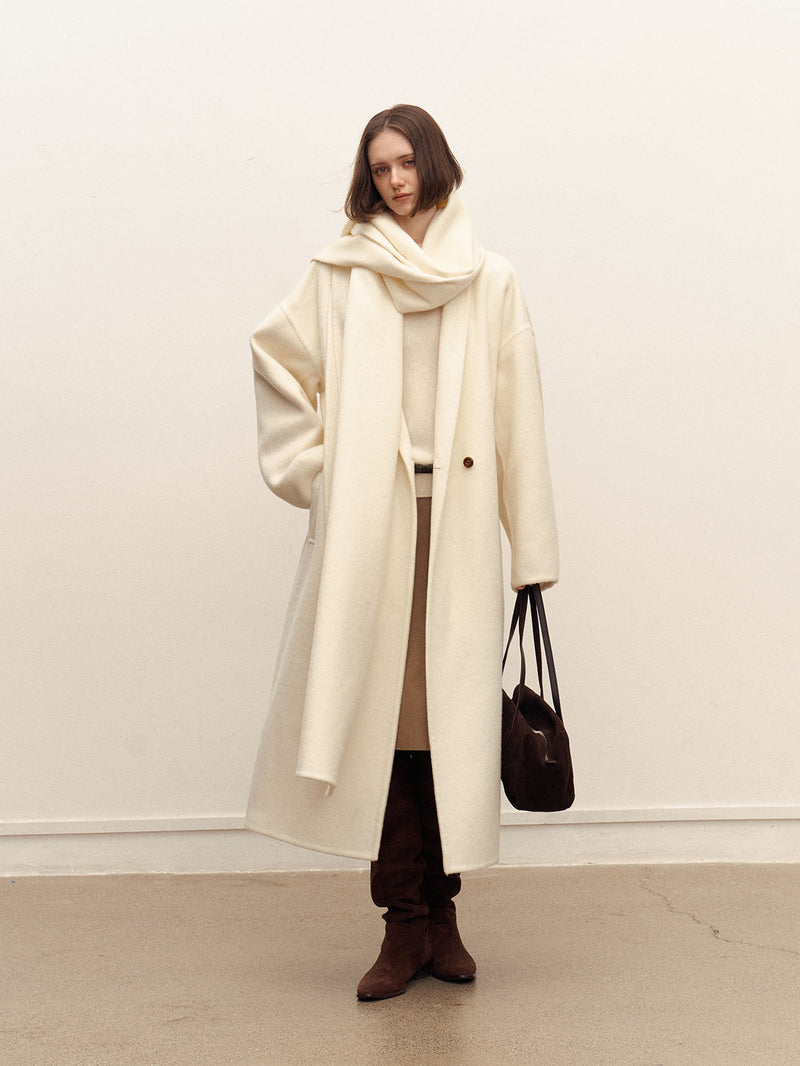 Elwen Wool Coat with Scarf