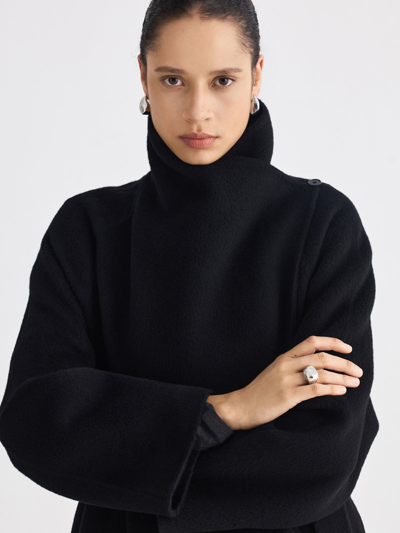 Avrel Draped Wool Coat