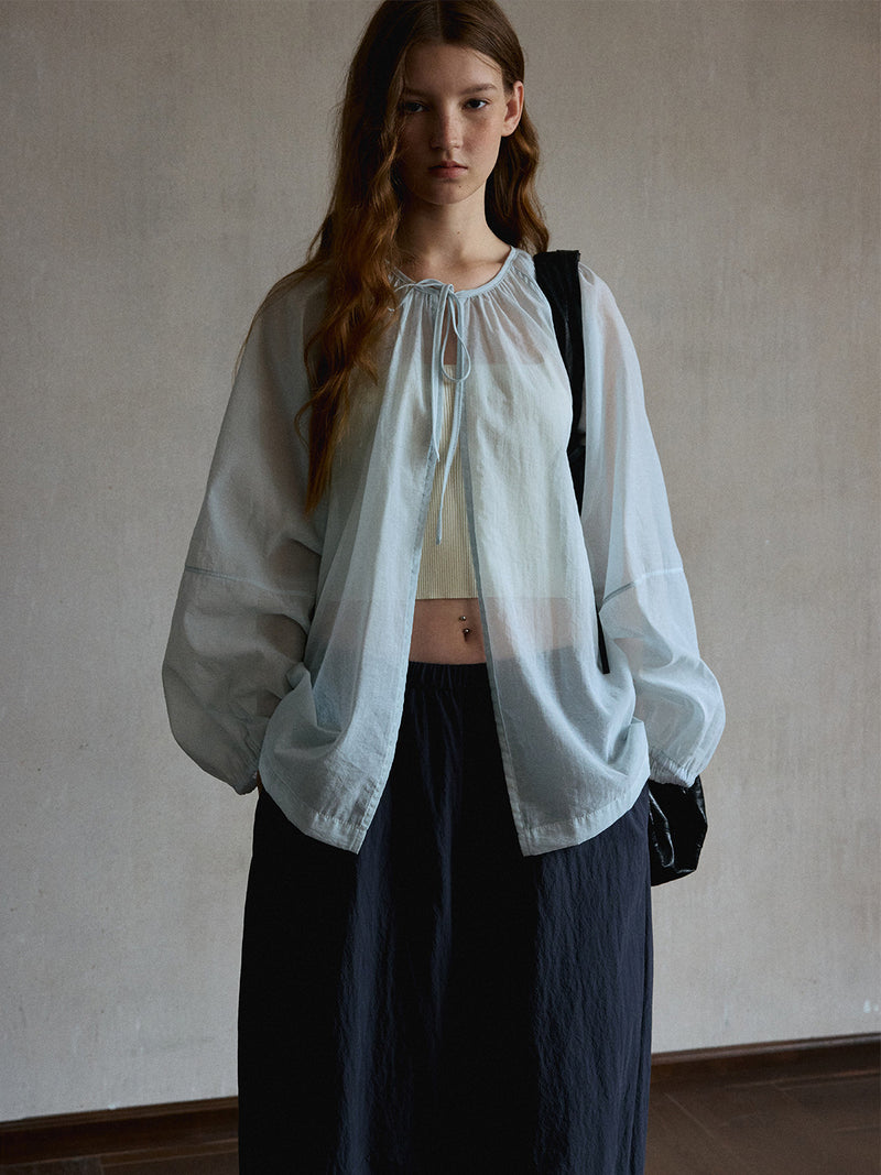 Haze Sheer Drawstring Cover-Up