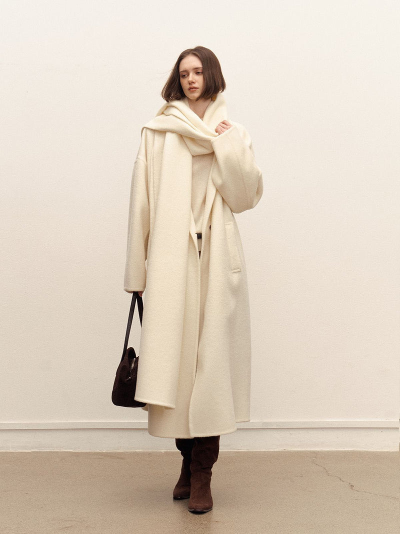 Elwen Wool Coat with Scarf
