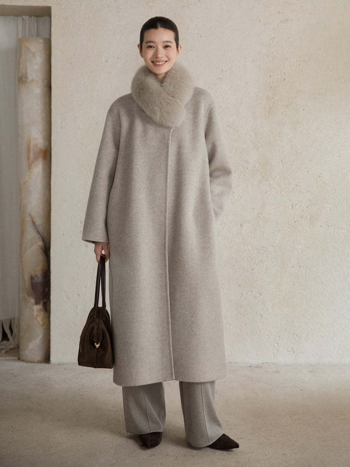 Mirelle Wool Scarf Coat