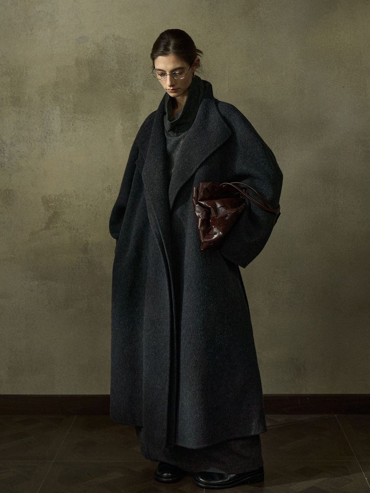Manteau en laine double face Boreal