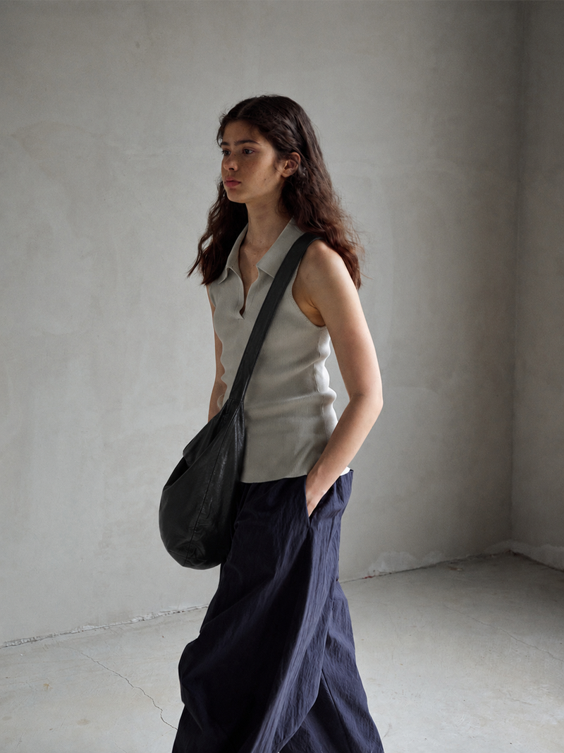 Umber Ribbed Polo Tank