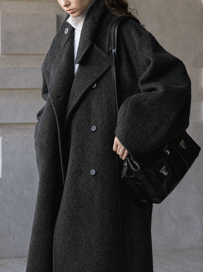 Corvian Wool Stand-Collar Coat
