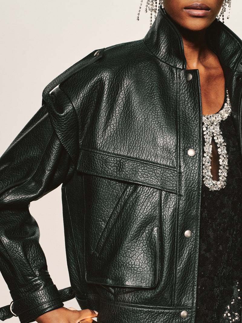 Genarbte Lederjacke