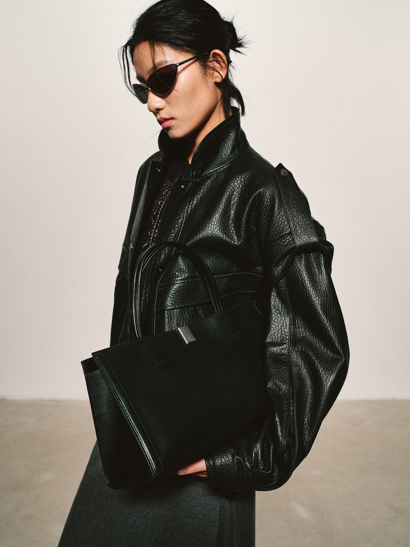 Genarbte Lederjacke