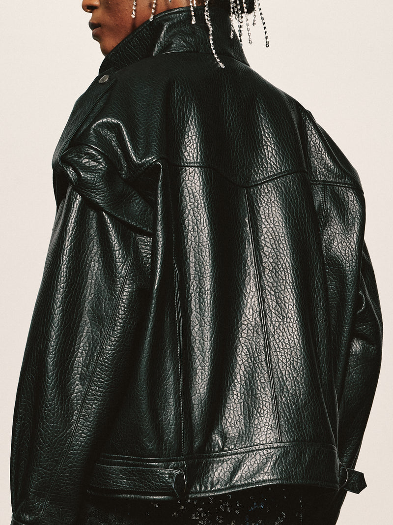 Genarbte Lederjacke