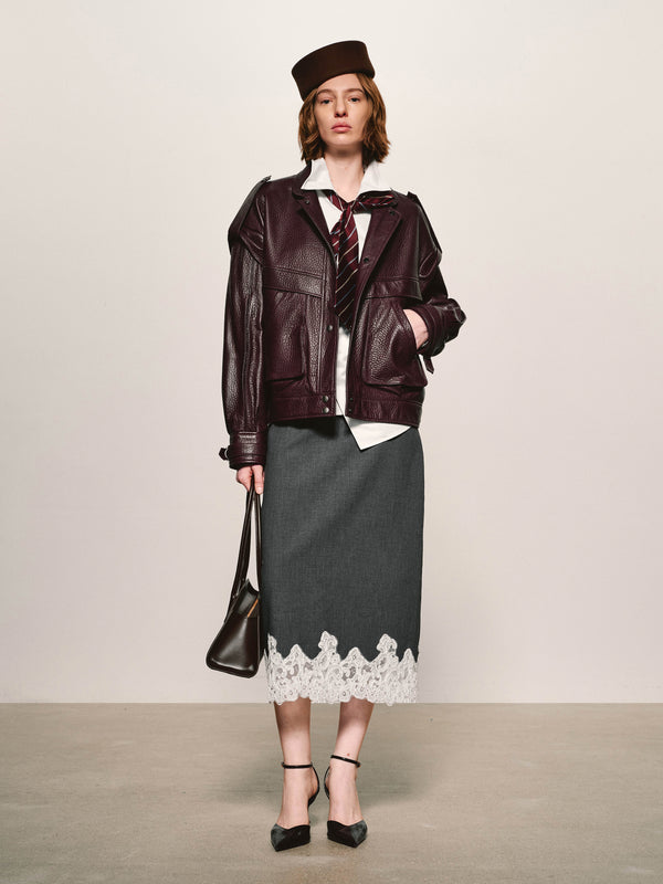 Grained Leather Jacket