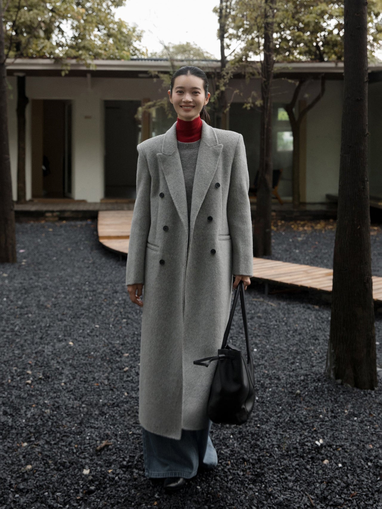 Double-Breasted Wool Mohair Coat