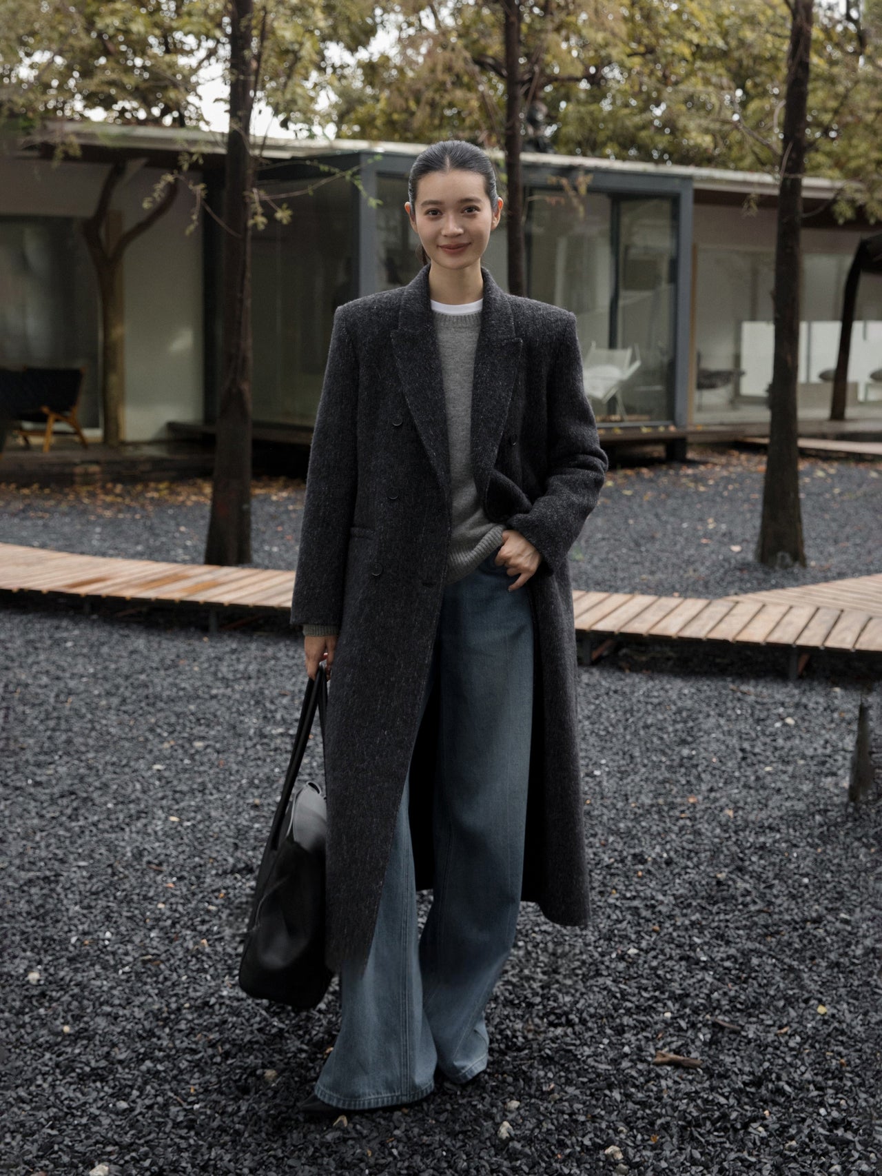 Double-Breasted Wool Mohair Coat