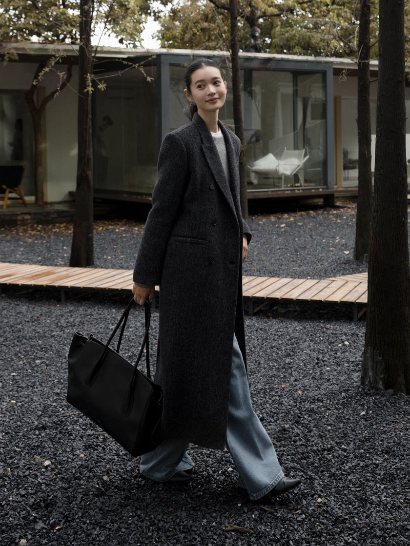 Double boutonnage Manteau en laine et mohair