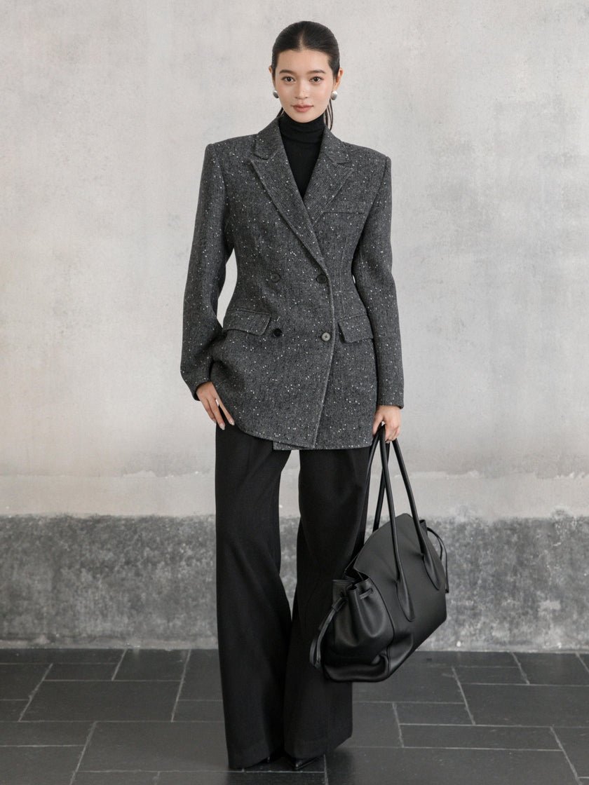 Wool Camel Tailored Blazer