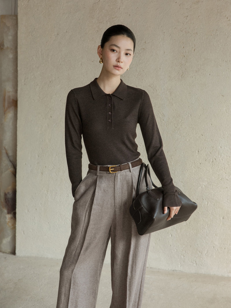 Eira Wide-Leg Linen-Blend Trousers