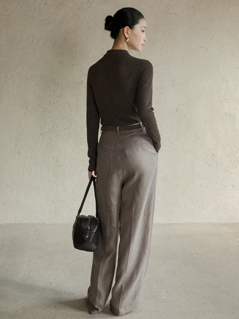 Eira Wide-Leg Linen-Blend Trousers
