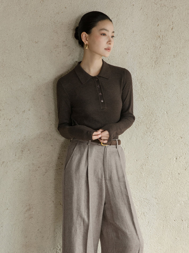 Eira Wide-Leg Linen-Blend Trousers