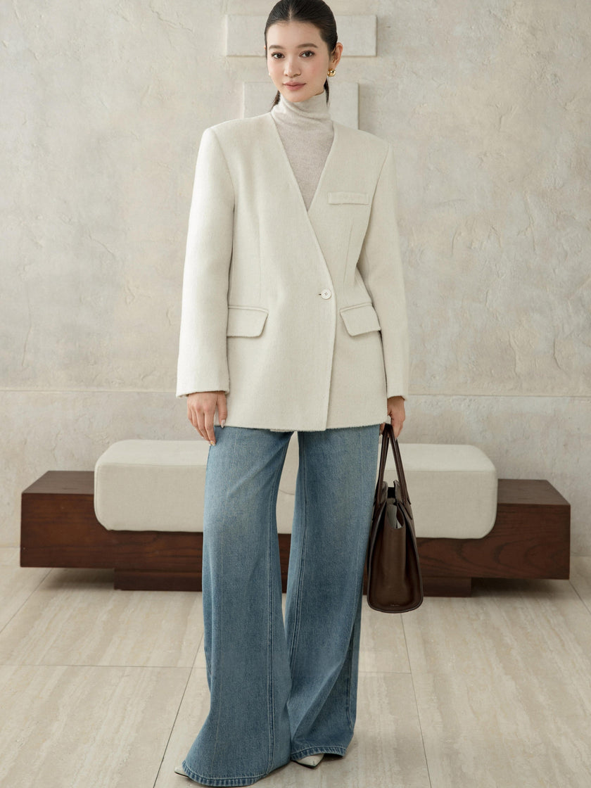 Wool Coat with Belt & Scarf