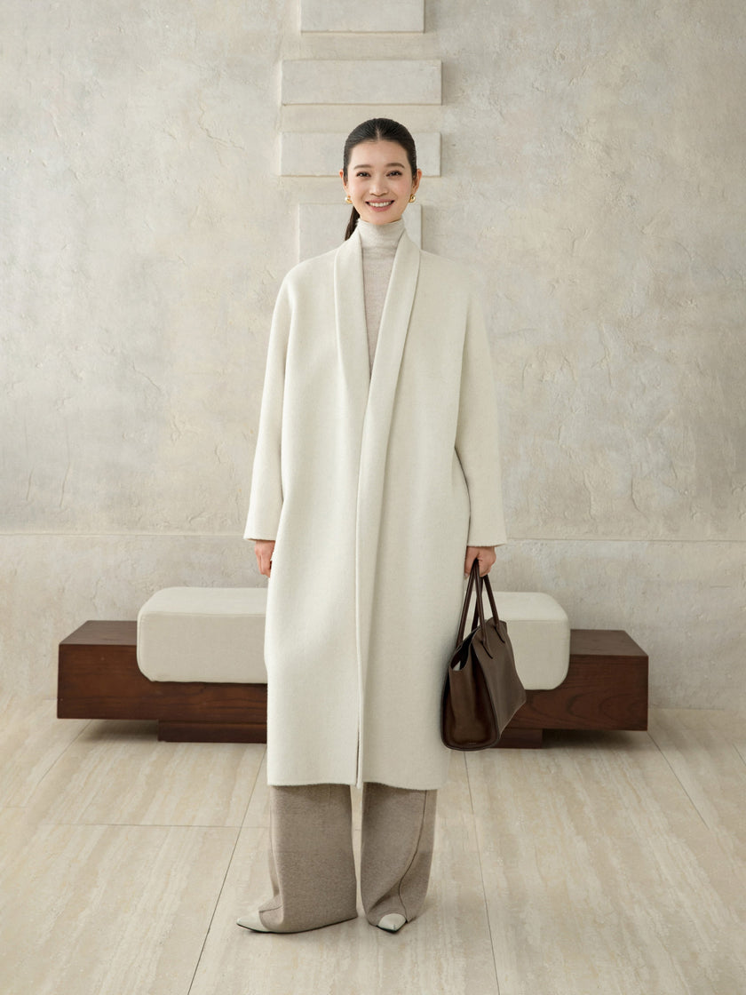 Refined Wool Belted Coat
