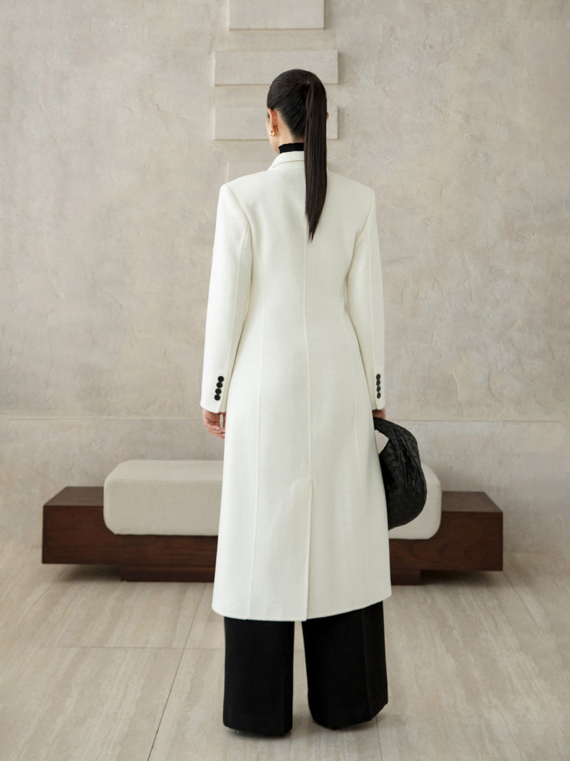 Cappotto doppiopetto in lana e alpaca