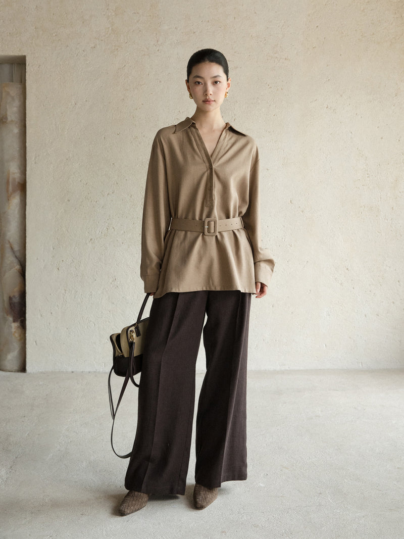 Lune Fluid Belted Shirt