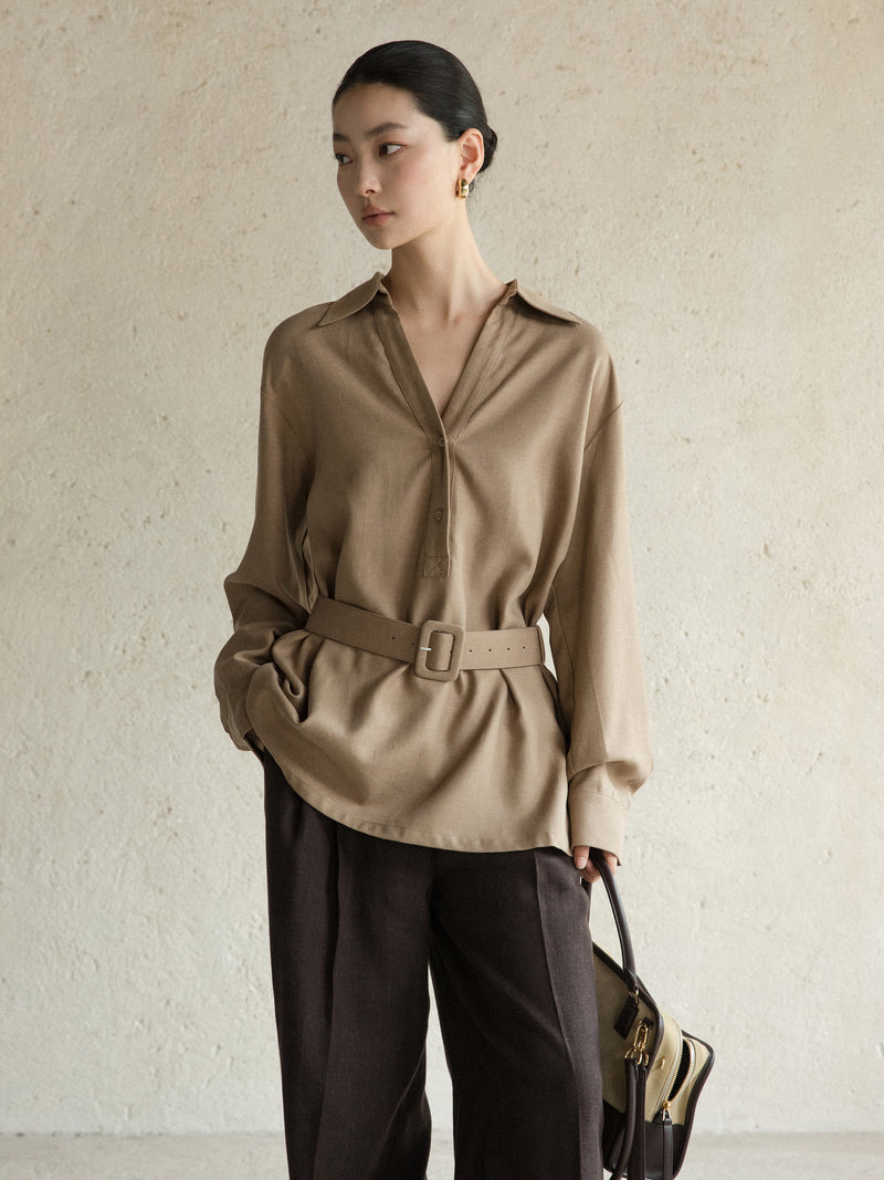 Lune Fluid Belted Shirt