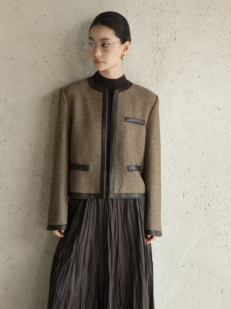 Arden Contrast-Trim Cropped Jacket