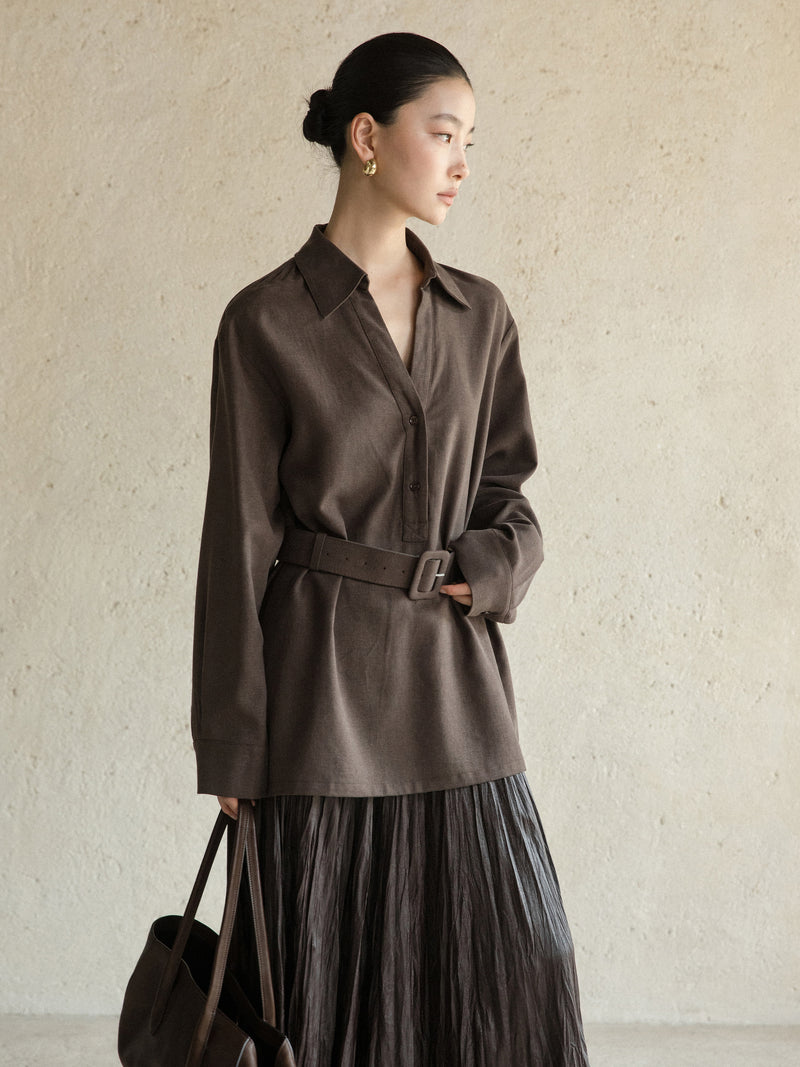 Lune Fluid Belted Shirt