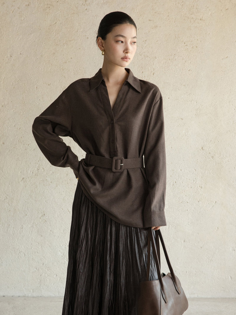 Lune Fluid Belted Shirt