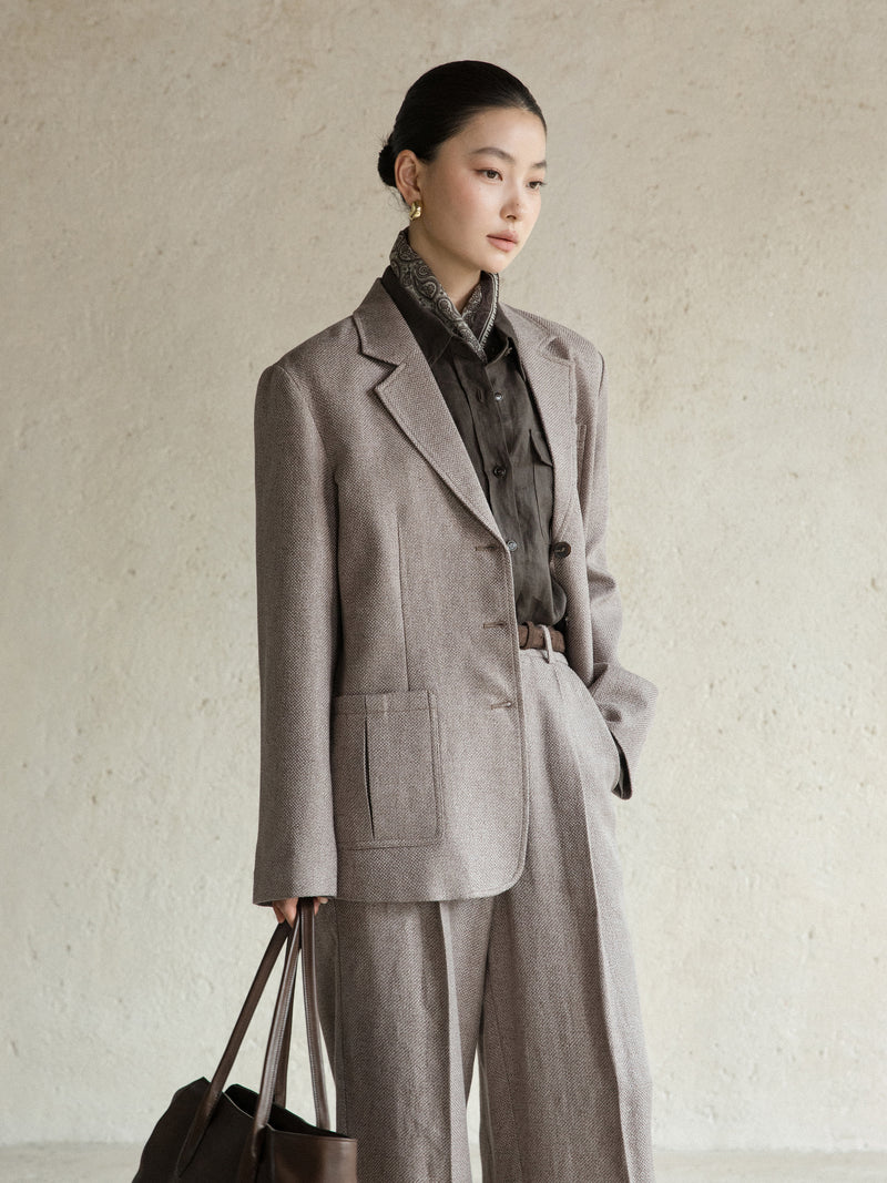 Eira Relaxed Linen-Blend Blazer