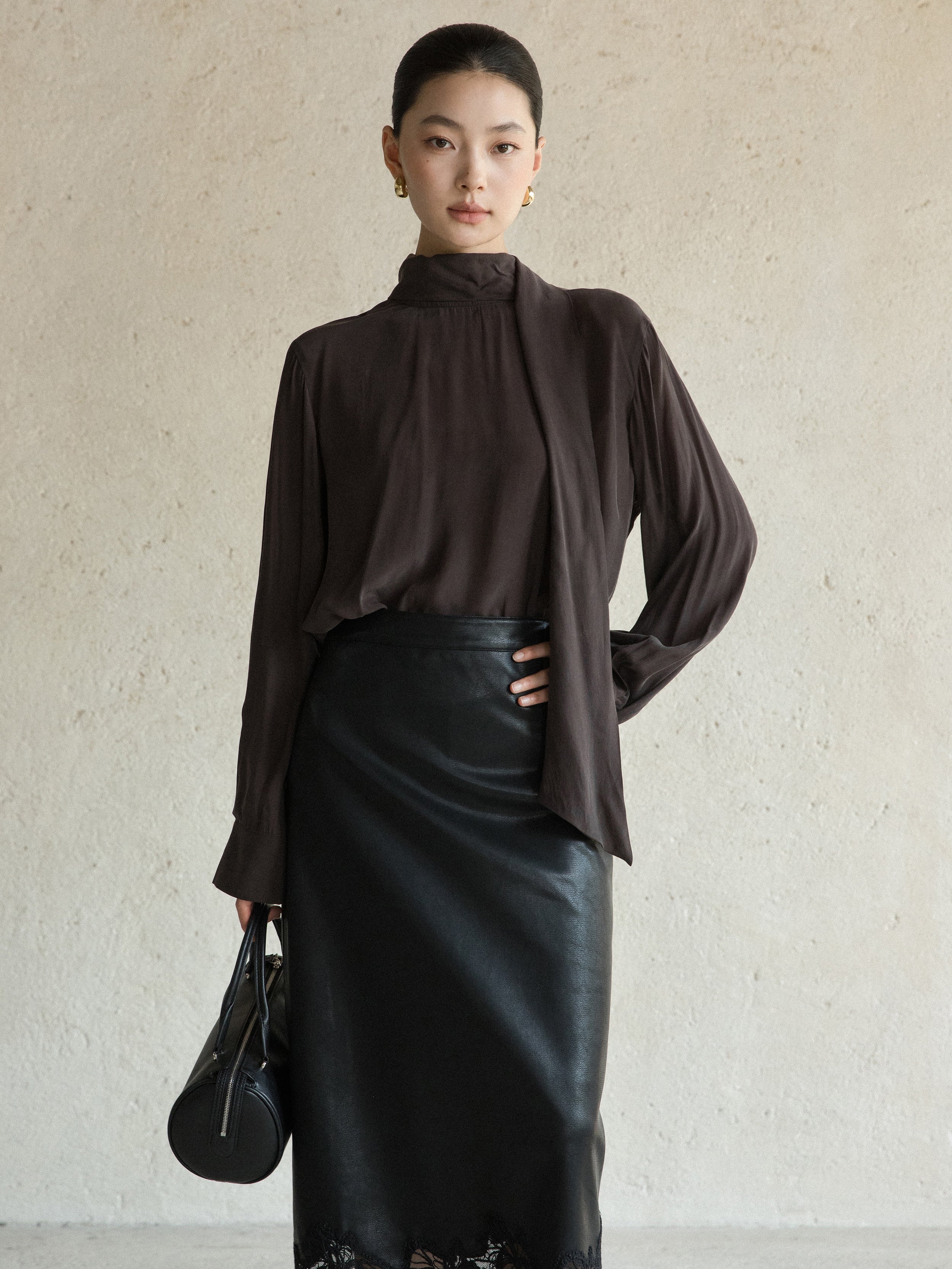うに様専用 herlipto Scarf-Collar Blouse Double Ruffled Collar 