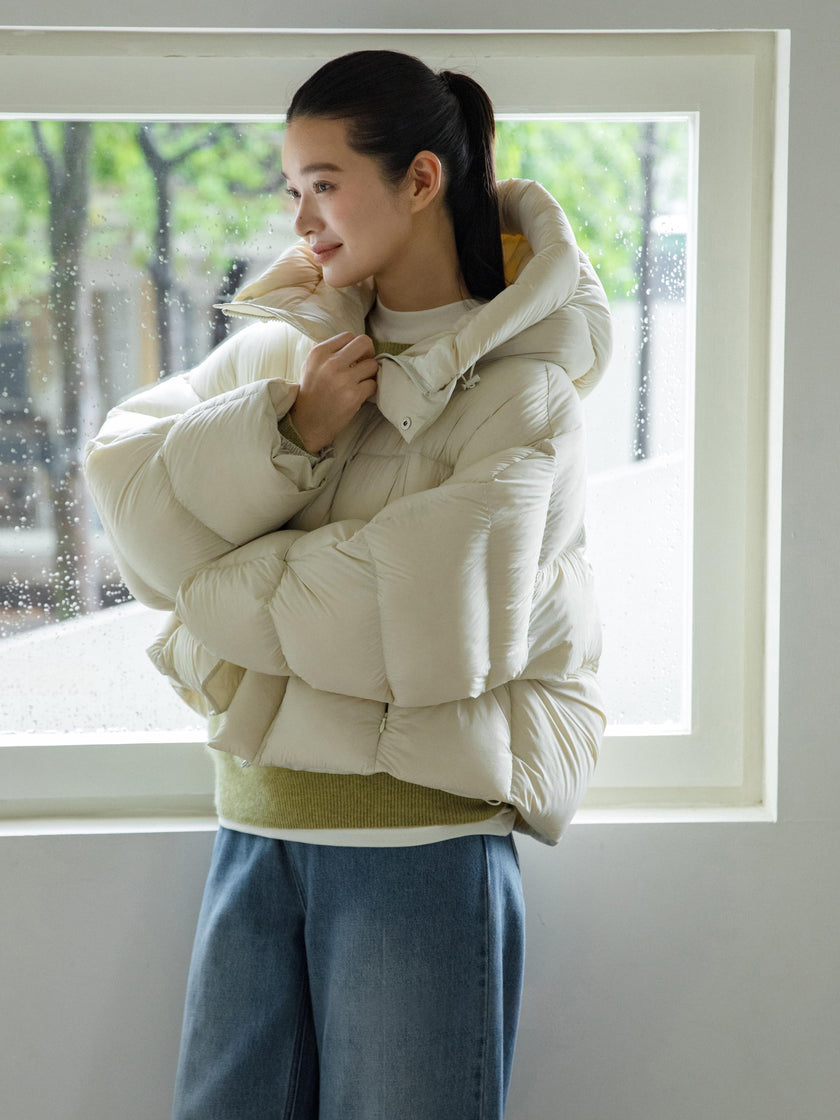 Short Hooded Down Jacket