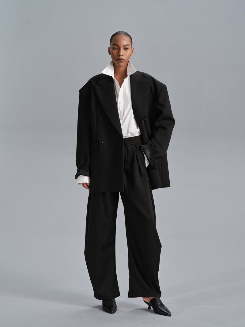 Kavi Übergroße Rahmen-Blazer - Schwarz
