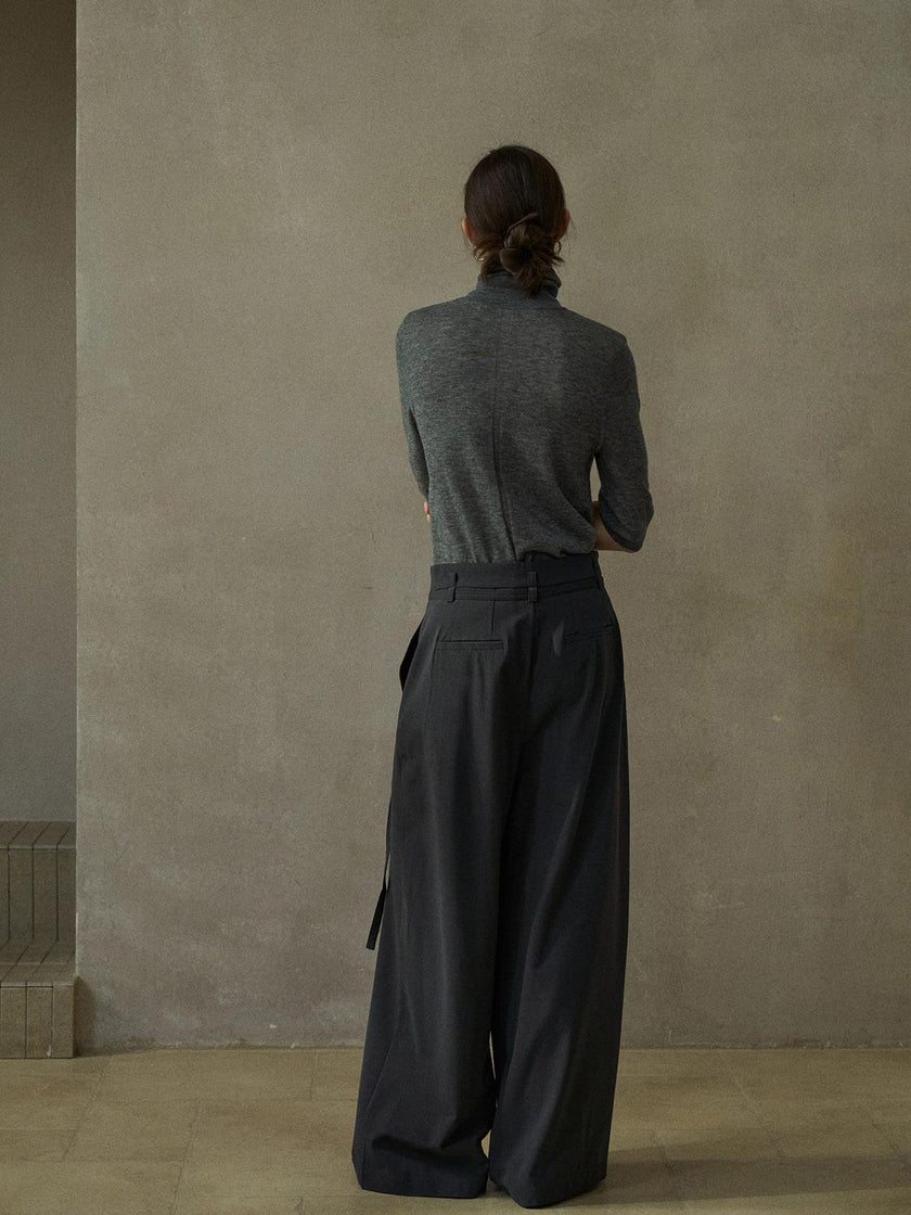 Eren Soft Wool Crossover Pants