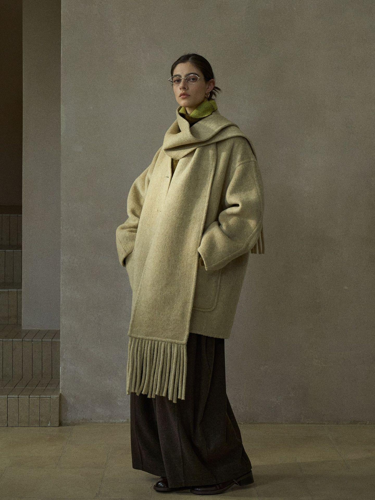 Halo Double-Faced Wool Coat with Scarf – hemi blurr