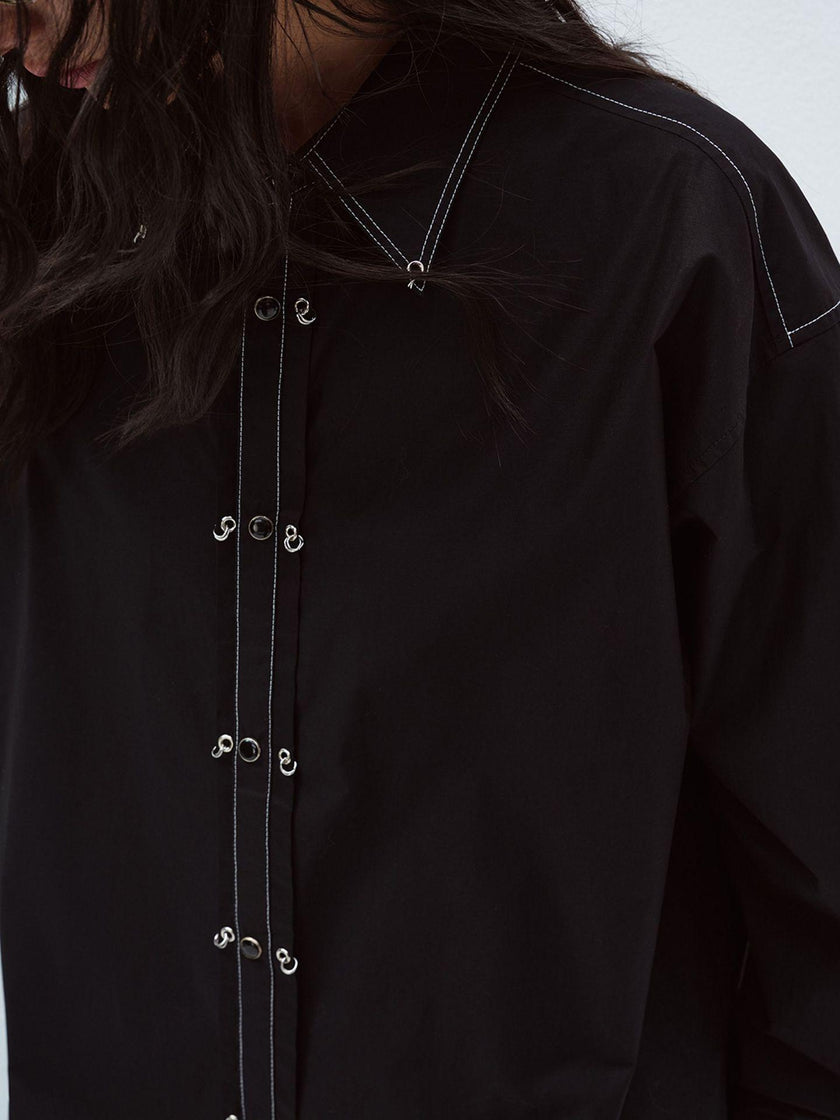 Chemise Sculptée à Boutons-Pression