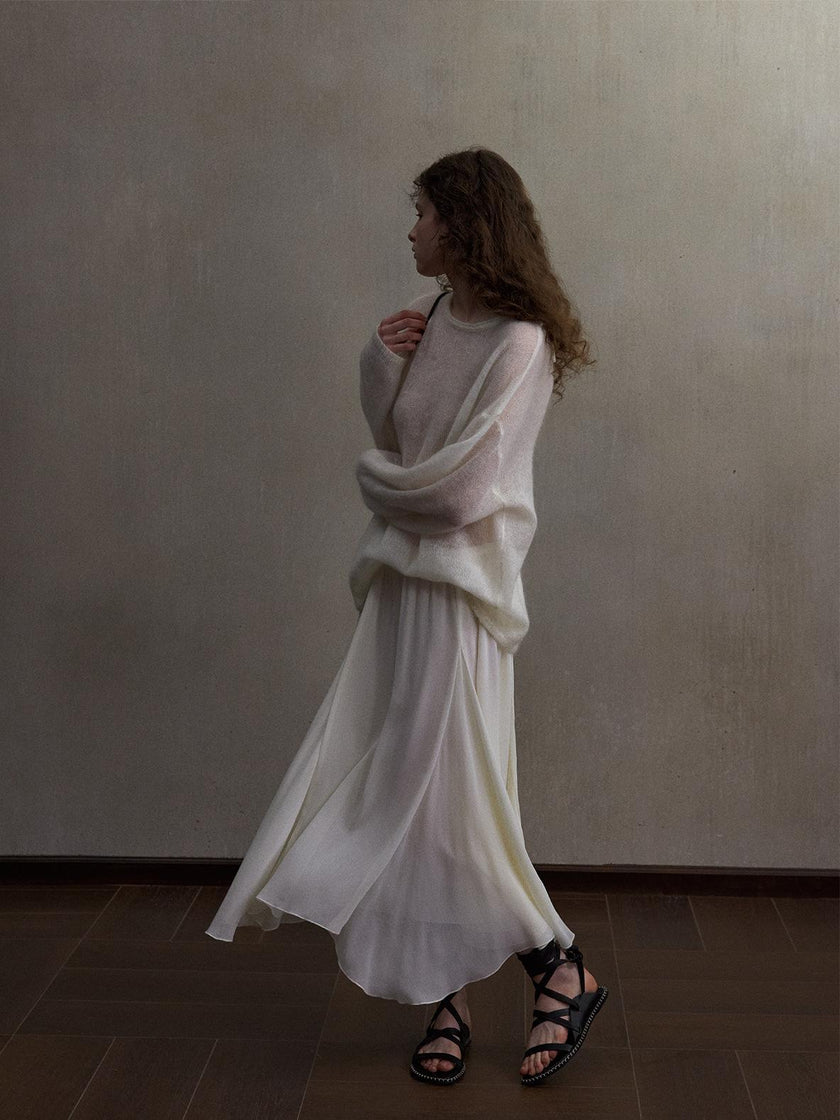 Inkveil Drape Gathered Skirt