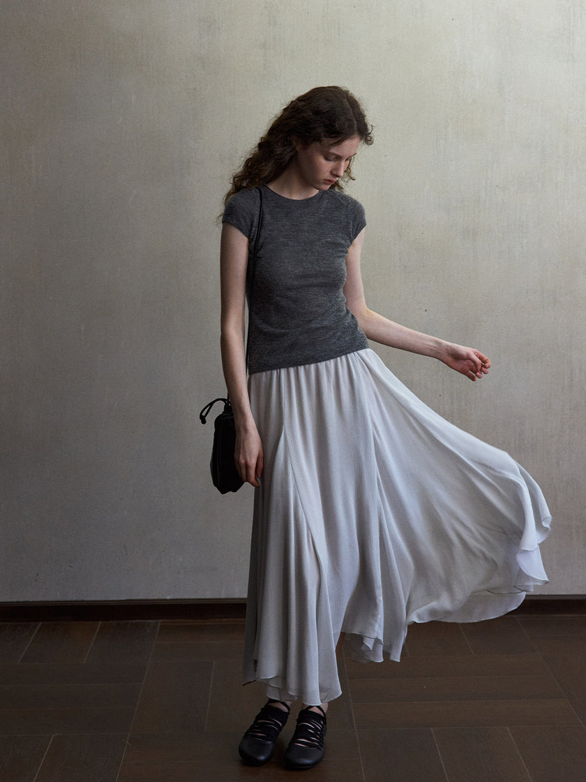 Inkveil Drape Gathered Skirt