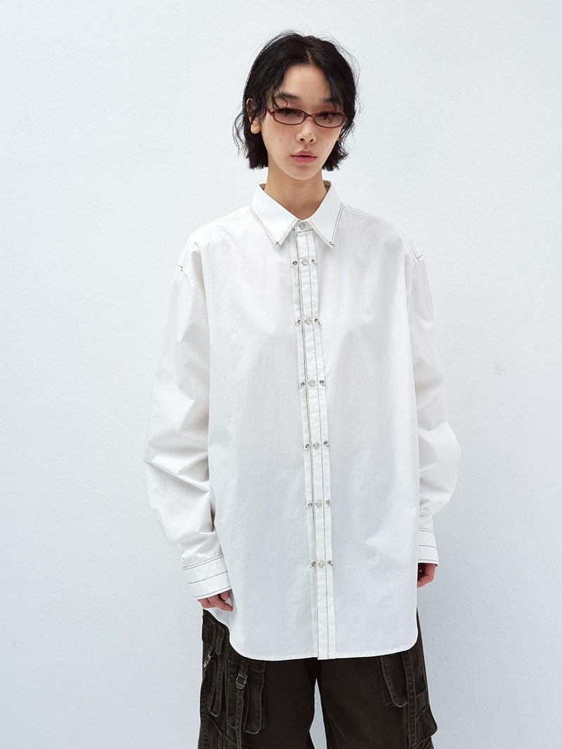 Camicia sagomata con bottoni a pressione