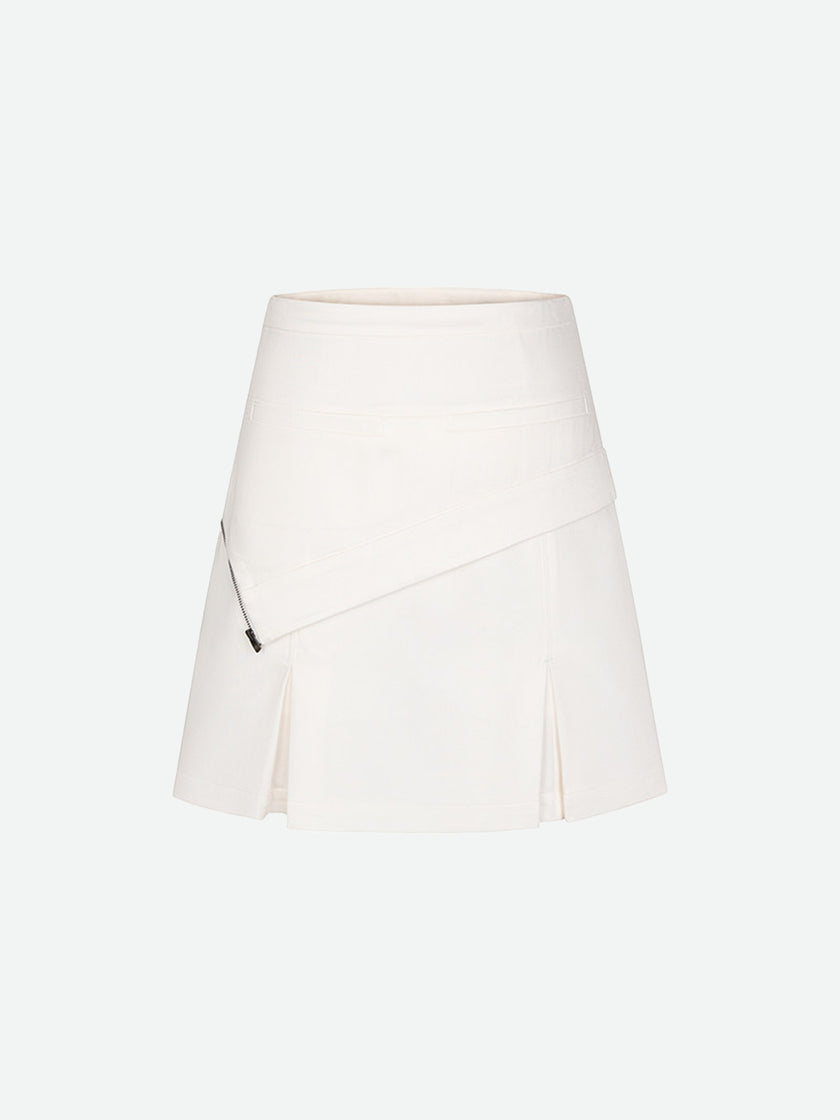 Jupe En Lin Cendrée À Panneaux