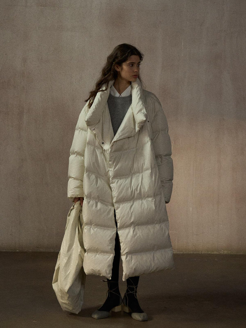 Veloria Manteau Long Matelassé Style Cache-cœur