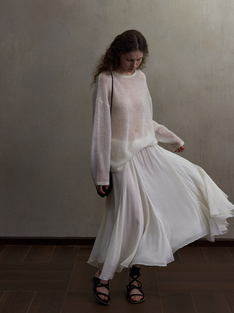 Inkveil Drape Gathered Skirt
