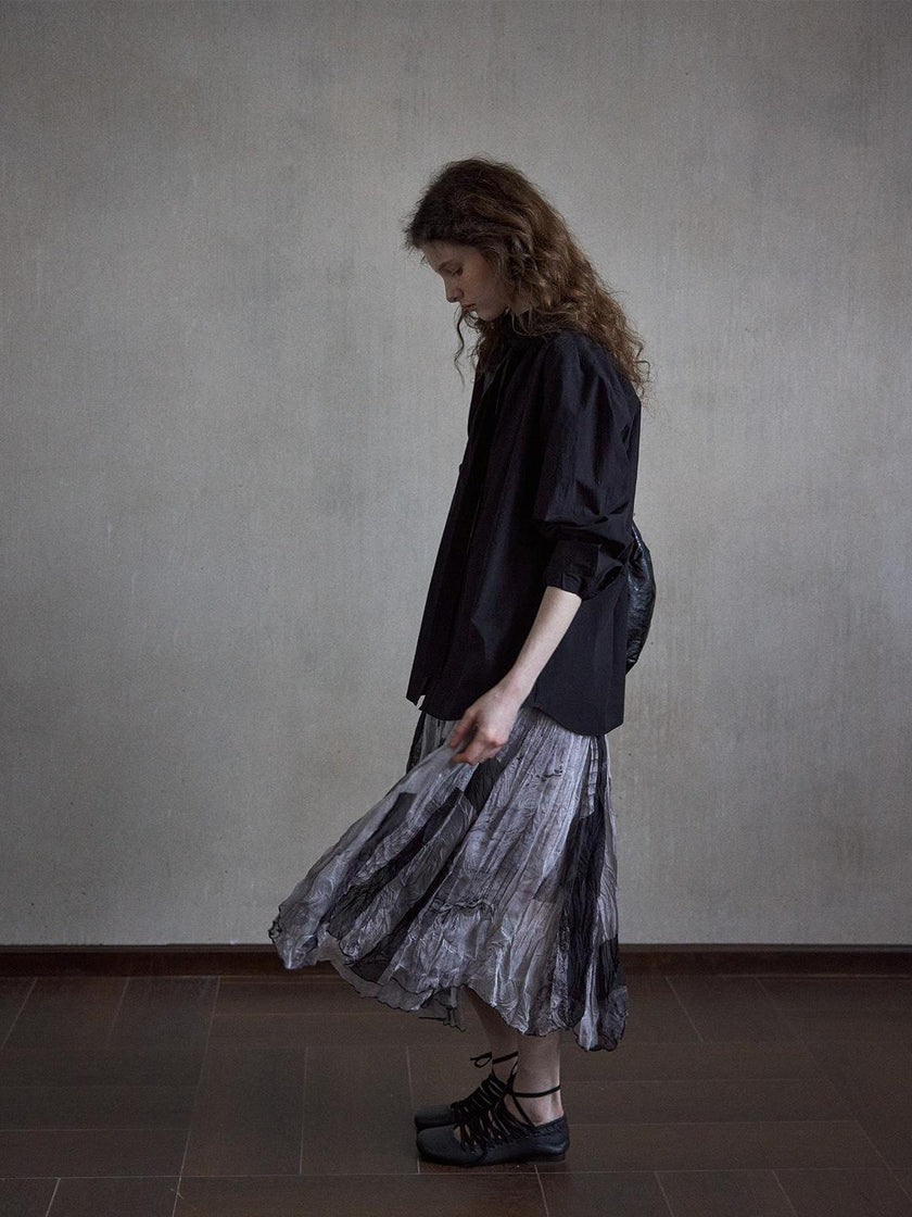 Chemise Sable à Patte de Boutonnage avec Lien