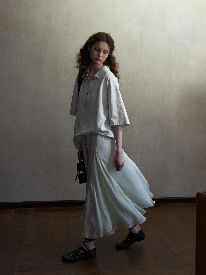 Inkveil Drape Gathered Skirt