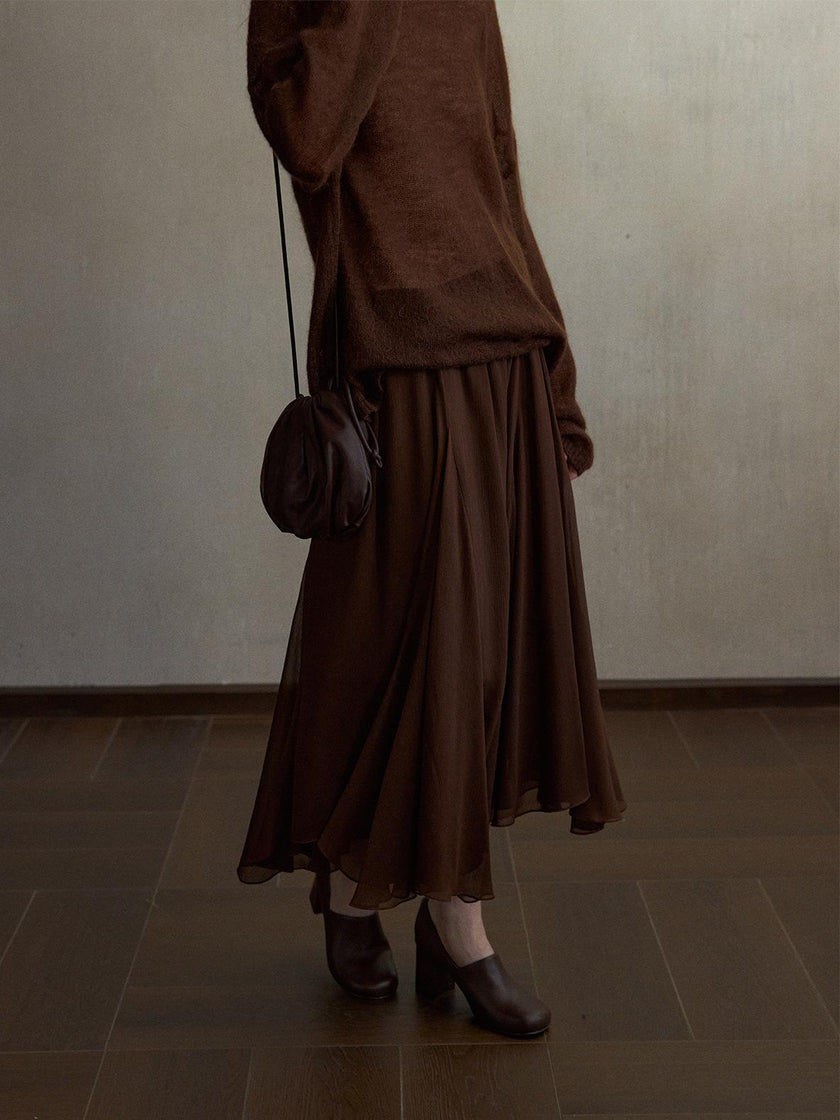 Inkveil Drape Gathered Skirt