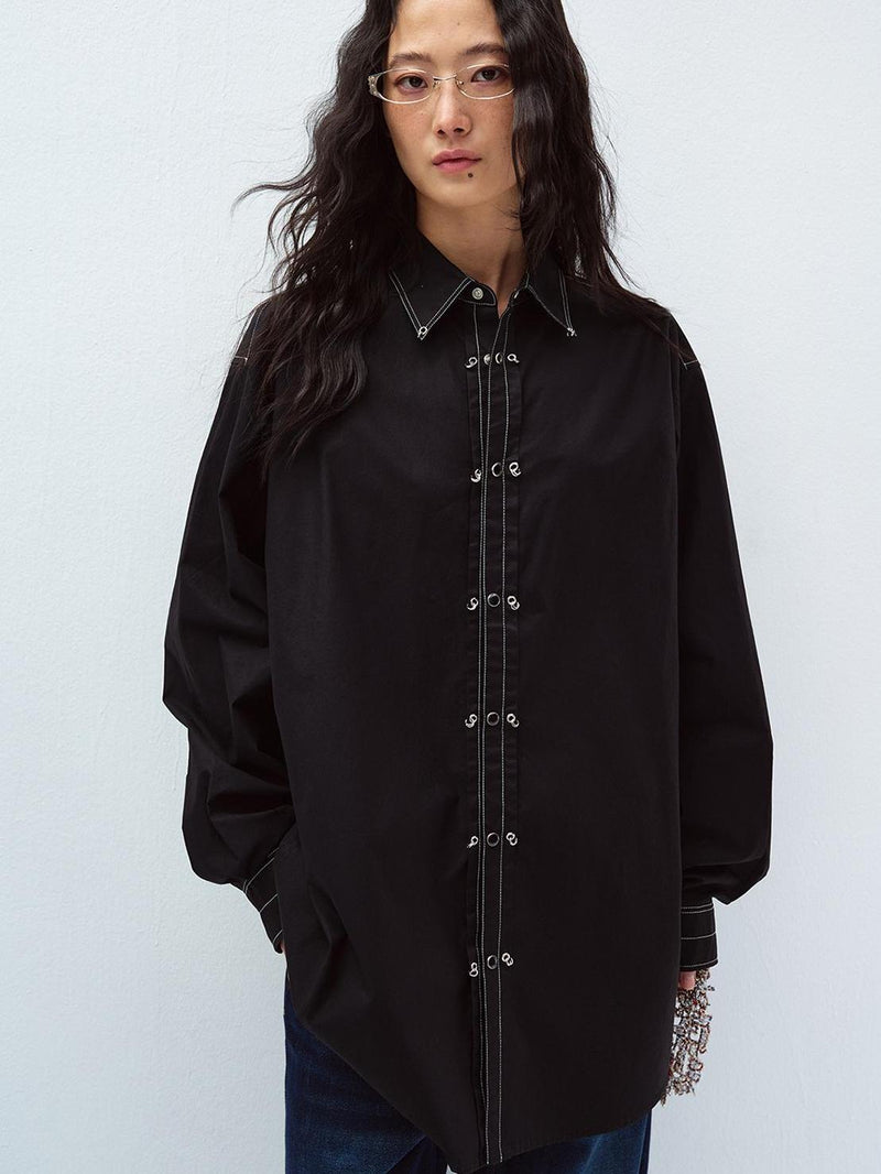 Camicia sagomata con bottoni a pressione